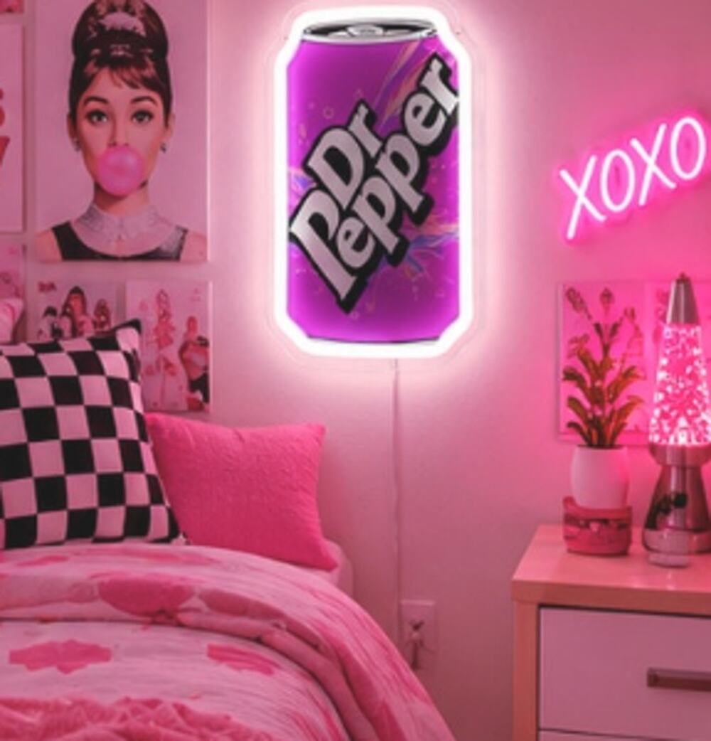 Pink Soda Neon LED light 11.6x6.7" Dorm Decor